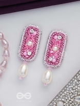 VARAVARSHINI - BESTOWER OF BOONS - STONE, BEADS AND PEARLS EMBROIDERED EARRINGS