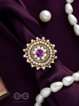 Kimbila - A Sweet Bud - Beads, Dabka And Stone Hand Embroidered Ring