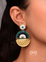 KANIKAVACHA - THE TINY SHIELD - BEADS AND STONE EMBROIDERED EARRINGS