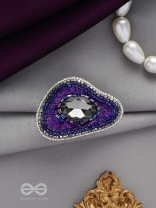 ANAVRITI - THE UNFURLING ELEGANCE - STONE, SEQUINS AND BEADS EMBROIDERED RING (PURPLE)