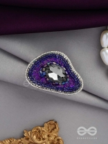 ANAVRITI - THE UNFURLING ELEGANCE - STONE, SEQUINS AND BEADS EMBROIDERED RING (PURPLE)