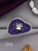 ANAVRITI - THE UNFURLING ELEGANCE - STONE, SEQUINS AND BEADS EMBROIDERED RING (PURPLE)
