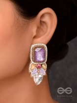 VIYATI - THE DEVIANT UNIQUENESS - STONES AND BEADS EMBROIDERED EARRINGS