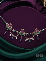 Aabharan - The Royal Ornament - Stones, Beads, Glass And Pearl Drop Embroidered Neckpiece With Anti-Tarnish Coating