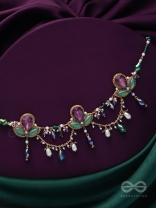 Aabharan - The Royal Ornament - Stones, Beads, Glass And Pearl Drop Embroidered Neckpiece With Anti-Tarnish Coating