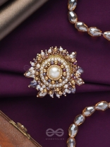 ANUKULIKA - THE REGAL BRILLIANCE - PEARLS AND BEADS EMBROIDERED RING