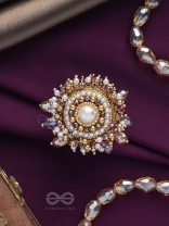 ANUKULIKA - THE REGAL BRILLIANCE - PEARLS AND BEADS EMBROIDERED RING