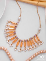 The Sunset Hues - Elegant Statement Neckpiece With Anti-Tarnish Coating 