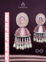 ADHAMA - THE BLUSHING RADIANCE - STONE, SEQUINS AND PEARLS EMBROIDERED EARRINGS