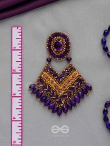 RATRIRAJA - THE DARK RADIANCE - STONE, GLASS DROP AND CUT DANA EMBROIDERED EARRINGS