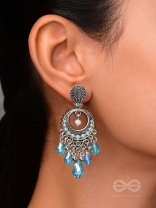 THE SKY SWAY - EMBELLISHED OXIDISED EARRINGS