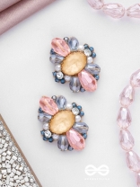VISHESHAVALI - THE EXQUISITE PICK -STONE, PEARLS AND BEADS EMBROIDERED STUD EARRINGS