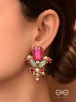 TEJANI - THE DAZZLING GEMS - STONE AND BEADS EMBROIDERED EARRINGS
