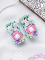 ABHICHARINI - THE ENCHANTRESS BOUQUET - SEQUINS, PEARLS AND BEADS EMBROIDERED EARRINGS