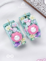 ABHICHARINI - THE ENCHANTRESS BOUQUET - SEQUINS, PEARLS AND BEADS EMBROIDERED EARRINGS