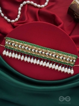 Shrimat - Decorated With Royalty - Pearls, Beads And Cutdana Hand Embroidered Neckpiece