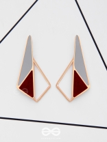 SLEEK SCARLET SHADOWS - CASUAL ENAMELED EARRINGS
