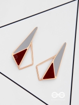 SLEEK SCARLET SHADOWS - CASUAL ENAMELED EARRINGS