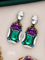 Vibhushita - Adorned With Gems - Stone Hand Embroidered Earrings