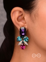 Varnaratna - The colorful glorY - Stone embroidered earrings
