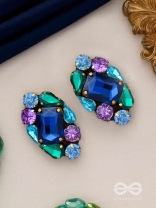 Ratnakunja - Cluster of Gems - Stone embroidered earrings 