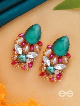 RATNAADHYA - ABOUNDING IN JEWELS - STONES AND BEADS EMBROIDERED EARRINGS