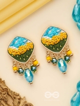 ADHITA - THE BLOOMING NATURE - RESHAM AND BEADS EMBROIDERED EARRINGS
