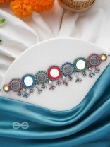 RANGAVYUHA - COLORBURST CASCADE - BEADS, MIRROR AND RESHAM EMBROIDERED AND OXIDISED NECKLACE