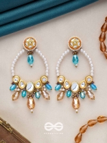 MARICHIKA - THE MIRAGE SPARKLERS - GOLDEN EMBELLISHED POLKI AND KUNDAN STATEMENT EARRINGS