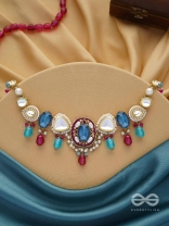 VAIYATYA - THE CELESTIAL GLOW - STONE, BEADS, POLKI AND KUNDAN FINISHED EMBROIDERED NECKPIECE