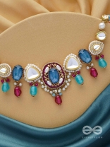 VAIYATYA - THE CELESTIAL GLOW - STONE, BEADS, POLKI AND KUNDAN FINISHED EMBROIDERED NECKPIECE