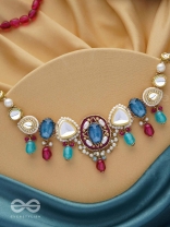 VAIYATYA - THE CELESTIAL GLOW - STONE, BEADS, POLKI AND KUNDAN FINISHED EMBROIDERED NECKPIECE