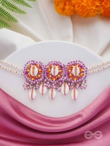 DRAPA - OCEAN MELODY BLOSSOMS - SHELL AND BEADS EMBROIDERED NECKLACE