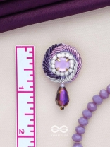 Arani - The Turning Round - Stone, Beads And Glass Drop Hand Embroidered Earrings