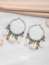 Swings Of Seashore - Statement Silver Hoop Earrings