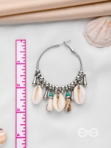 Swings Of Seashore - Statement Silver Hoop Earrings