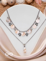 SEASIDE SECRETS - OXIDISED EMBELLISHED MULTILAYER NECKPIECE