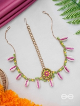 DIVABHITA - DIVINELY DRESSED - RESHAM, SHELL AND BEADS EMBROIDERED MAANGTIKA