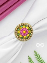 Praphulti - Blooming Blossom - Beads And Resham Hand Embroidered Ring (Adjustable)
