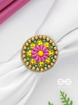 Praphulti - Blooming Blossom - Beads And Resham Hand Embroidered Ring (Adjustable)