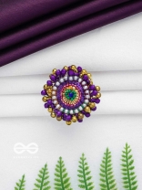 Agnisikha - The Beaded Flower - Beads And Sequins Hand Embroidered Ring