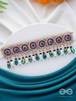 AUDAYIKA - THE PROSPEROUS ONE - SEQUINS, BEADS AND GLASS DROPS EMBROIDERED NECKPIECE