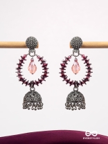 The Violet Wonder - Oxidised Jhumka Earrings