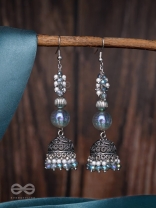 Dreamy Skies - Oxidised Beaded Earrings