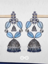 Mystical Skylight - Statement Oxidised Jhumka Earrings
