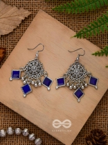 RUSTIC MIDNIGHT CHARMS - OXIDISED JHUMKA EARRINGS
