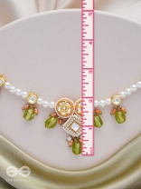Anupta - Meadow Melody - Golden Embellished Polki And Kundan Finished Hand Embroidered Neckpiece