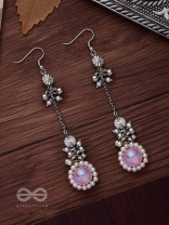 Silver Blush Bubbles - Oxidised Embellished Earrings