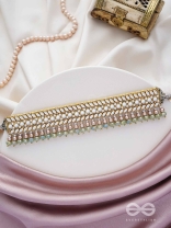 Ambaraukas- Walk On The Skyline- Beads, Polki And Kundan Finished Hand Embroidered Choker Neckpiece 