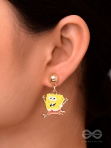 SPONGEBOB SQUAREGEMS - GOLDEN EMBELLISHED EARRINGS
